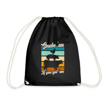 Smok 'em If You Got 'em Meat Saison des barbecues - Sac de sport léger - noir - Devant