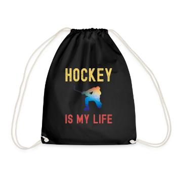 Joueurs de hockey sur glace - le hockey c’est ma vie - Sac de sport léger - noir - Devant