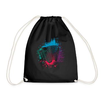 Accordion Styrian harmonica accordion player - Drawstring Bag - black - Front