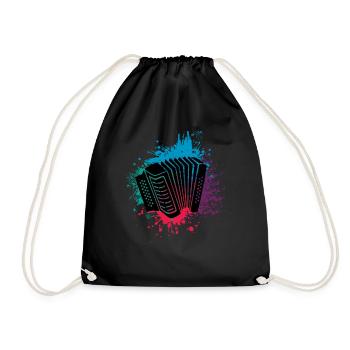 Accordion Styrian harmonica accordion player - Drawstring Bag - black - Front