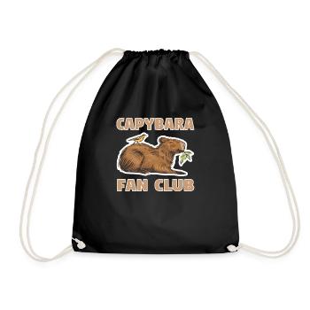 Wasserschwein Capybara Fan Club Cappybara Fans - Drawstring Bag - black - Front