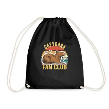 Wasserschwein Capybara Fan Club Cappybara Fans - Drawstring Bag - black - Front