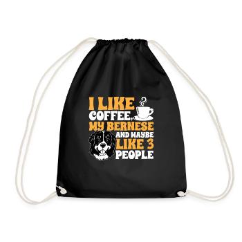 Bernese Mountain Dog - Drawstring Bag - black - Front