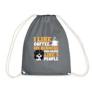 Bernese Mountain Dog - Drawstring Bag - grey - Front