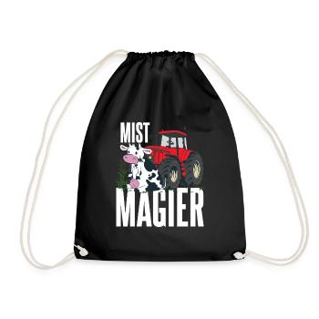 Mist Magier | Lustiges Landwirt Bauern - Turnbeutel - Schwarz - Vorne