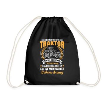 Ich Fahre Meinen Traktor - Turnbeutel - Schwarz - Vorne
