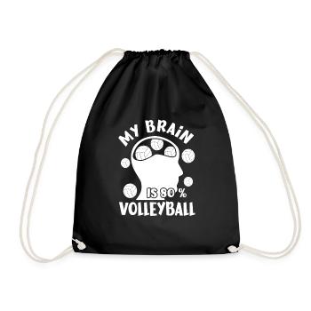 My Brain Is 80 % Volleyball Graphic Gift - Turnbeutel - Schwarz - Vorne