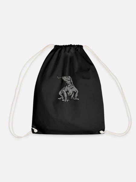 Dragon de Komodo I Motif de dragon de Komodo pour reptiles - Sac de sport léger - noir