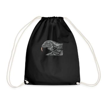 Komodowaran I Komododrache Motiv für Reptilien - Turnbeutel - Schwarz - Vorne