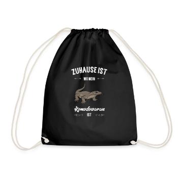 Komodowaran I Komododrache Motiv für Reptilien - Turnbeutel - Schwarz - Vorne