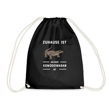 Komodowaran I Komododrache Motiv für Reptilien - Turnbeutel - Schwarz - Vorne