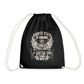 Guitar Fan Musician Guitarist Birthday 1943 - Drawstring Bag - black - Front