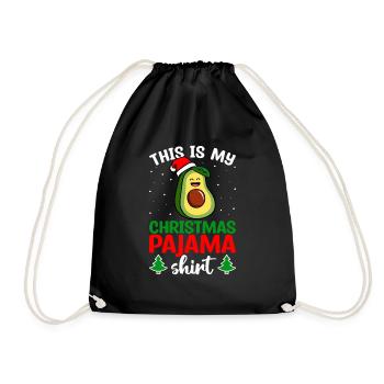 My Christmas Pajamas Avocado Guacamole - Drawstring Bag - black - Front