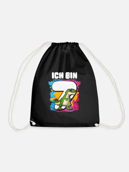 Ich Bin 7 T-Rex - Turnbeutel - Schwarz