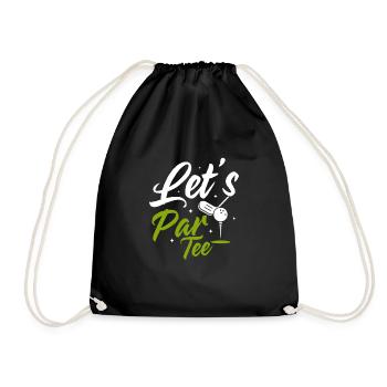 Let's Par Tee Golf Golfing - Drawstring Bag - black - Front