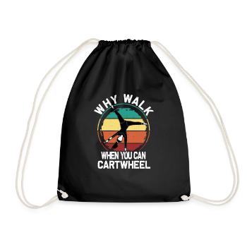 Frappe de roue, rabattement de support de main pour gymnaste - Sac de sport léger - noir - Devant