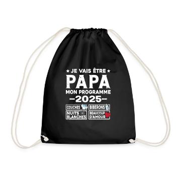 Je vais être papa mon programme en 2025 - Sac de sport léger - noir - Devant