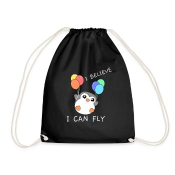 Pingouin | Je crois que je peux voler - Sac de sport léger - noir - Devant