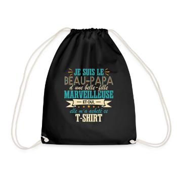 Fête Des Pères Beau Papa Belle Fille - Sac de sport léger - noir - Devant