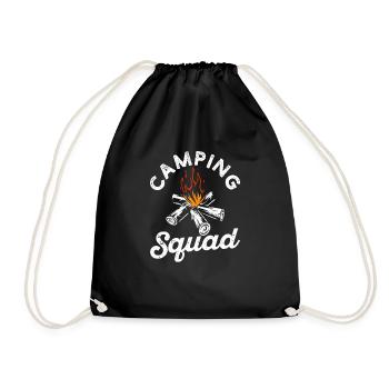 Camping Squad Funny Lagerfeuer Wandern Mountain - Turnbeutel - Schwarz - Vorne