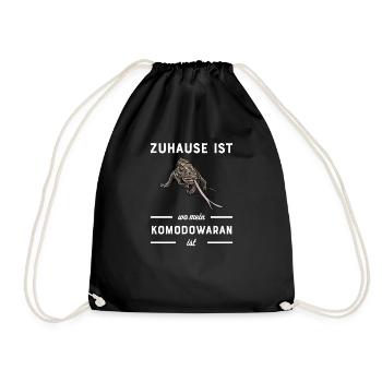 Komodowaran I Komododrache Motiv für Reptilien - Turnbeutel - Schwarz - Vorne