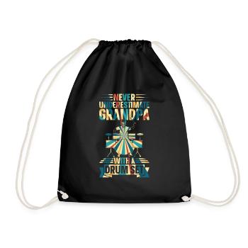 Joueur de tambour - Ne sous-estimez jamais grand-père avec un D - Sac de sport léger - noir - Devant