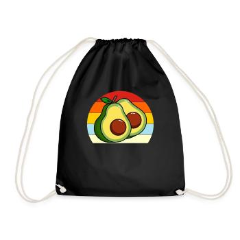 Rétro Vintage Avocat Guacamole Lover - Sac de sport léger - noir - Devant