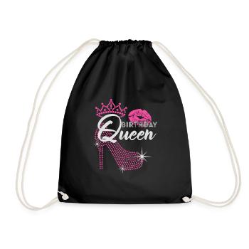 Anniversaire Reine Femme Paillettes Talon Haut - Sac de sport léger - noir - Devant