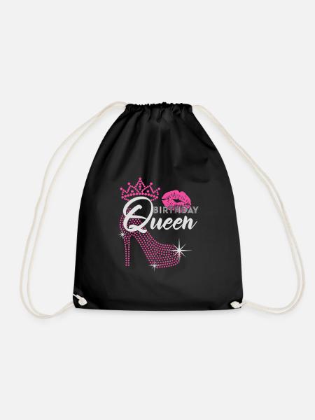 Birthday Queen Frau Glitzer High Heel - Turnbeutel - Schwarz