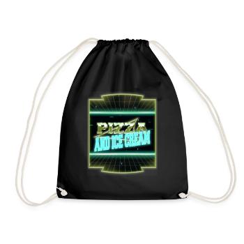 Pizzas Dessert Daycare Geek Valentines Day Shirt - Drawstring Bag - black - Front