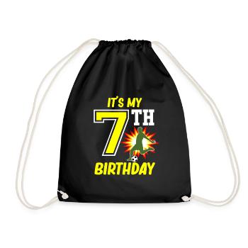 Joueur de football 7e anniversaire Entraîneur sportif de football - Sac de sport léger - noir - Devant
