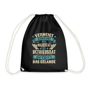Betriebsrat Geschenk Lustige Sprüche - Turnbeutel - Schwarz - Vorne