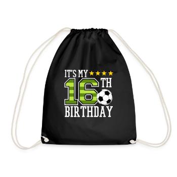 Joueur de football 16e anniversaire football - Sac de sport léger - noir - Devant