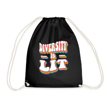 Diversity is Lit - Pride Rainbow LGBTQ+ - Drawstring Bag - black - Front