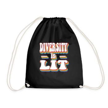 Diversity is Lit - Gen Z Pride Rainbow LGBTQ+ - Drawstring Bag - black - Front