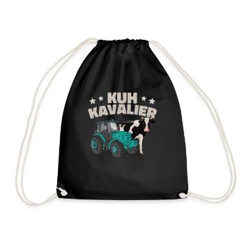 Lustiges Bauern Landwirt Geschenk - Turnbeutel - Schwarz - Vorne
