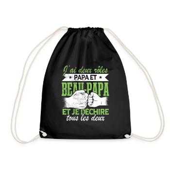 Papa Et Beau Papa | Fête Des Pères - Sac de sport léger - noir - Devant