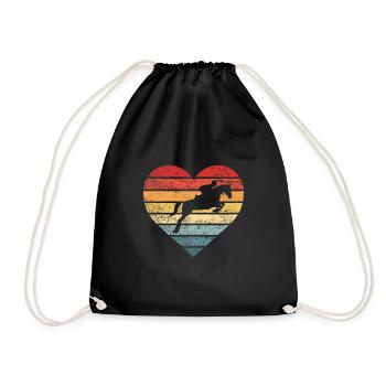 Pferdeliebhaber Reiter Reiter Reiter Geschenke - Turnbeutel - Schwarz - Vorne