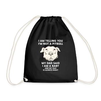 Mens I'm Telling You I'm Not a Pitbull - Drawstring Bag - black - Front