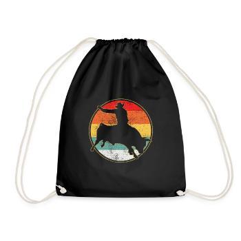 Bullenreiten, Cowboy, Westerngeschenk Vintage - Turnbeutel - Schwarz - Vorne