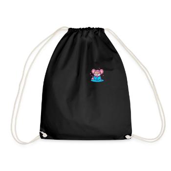 Read Bookworm Pocket Design Mouse - Drawstring Bag - black - Front
