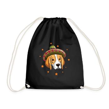 Hund Beagle Lustiger Taco Happy Cinco De Mayo - Turnbeutel - Schwarz - Vorne