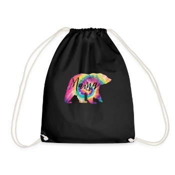 Tie Dye Mama bär - Turnbeutel - Schwarz - Vorne