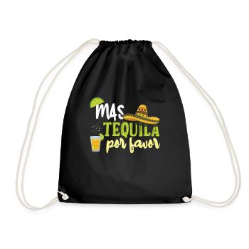 Mehr Tequila bitte lustig Taco Happy Cinco de Mayo - Turnbeutel - Schwarz - Vorne