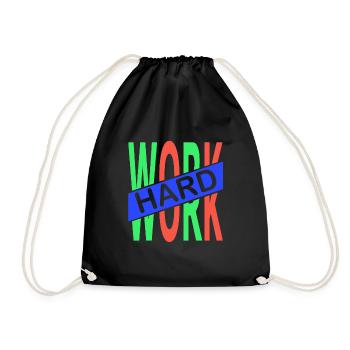Hard Work - Turnbeutel - Schwarz - Vorne