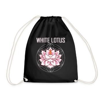 WHITE LOTUS DESIGN I LOTUSBLUME - Turnbeutel - Schwarz - Vorne