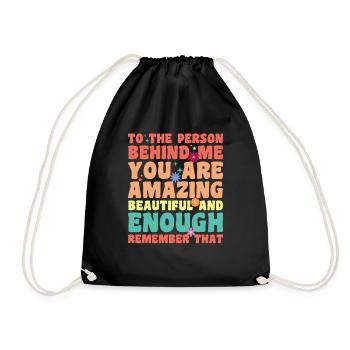 À la personne derrière moi, tu es incroyablement belle - Sac de sport léger - noir - Devant