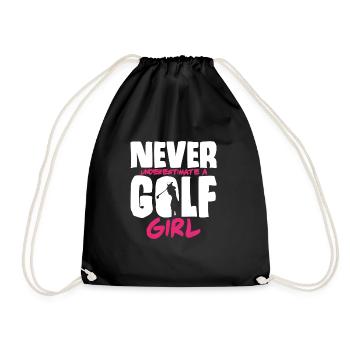 Golfer Golf Golf Club Golf Course Golf Sport - Drawstring Bag - black - Front