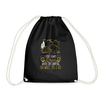 Je ne bois pas toujours quand je campe Drôle - Sac de sport léger - noir - Devant