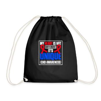 Congenital heart defect CHD consciousness - Drawstring Bag - black - Front